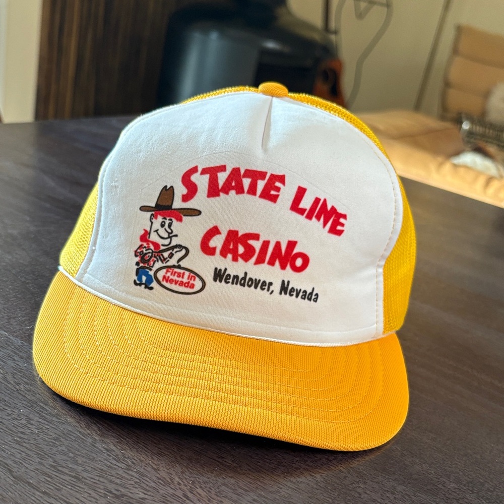 Vintage State Line Casino Wendover Nevada Snapback Trucker Hat